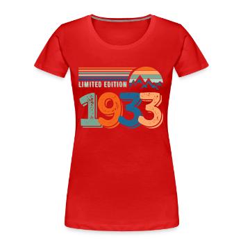Limitierte Auflage 1933 - Frauen Premium Bio T-Shirt - Rot - Vorne - Mia (176cm)