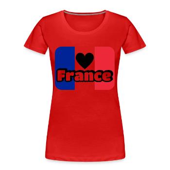 drapeau français bleu blanc rouge - T-shirt bio Premium Femme - rouge - Devant - Mia (176cm)