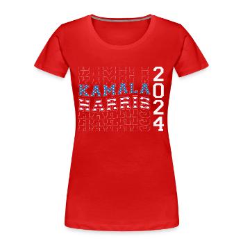USA Flagge Farben nach Kamala Harris 2024 für - Frauen Premium Bio T-Shirt - Rot - Vorne - Mia (176cm)