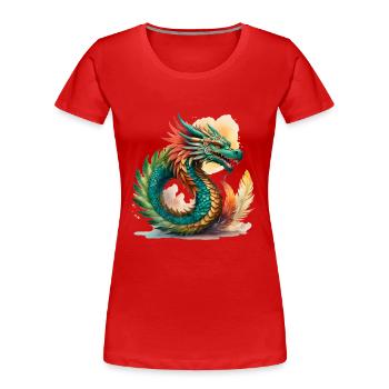 Kukulcán - T-shirt bio Premium Femme - rouge - Devant - Mia (176cm)