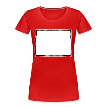 Badge nominatif sous forme de tableau - T-shirt bio Premium Femme - rouge - Devant - Mia (176cm)