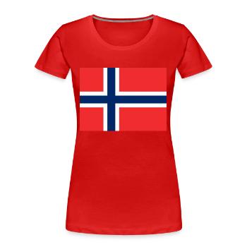 Norway Flag Flag - Women's Premium Organic T-Shirt - red - Front - Mia (176cm)