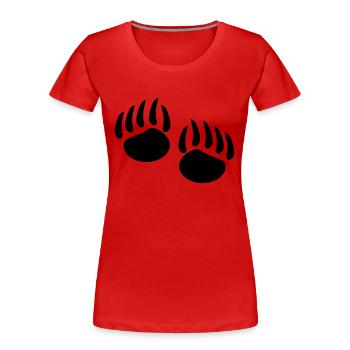 baerentatze2 - Frauen Premium Bio T-Shirt - Rot - Vorne - Mia (176cm)