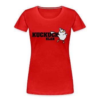 Kuckuck Klan - Frauen Premium Bio T-Shirt - Rot - Vorne - Mia (176cm)
