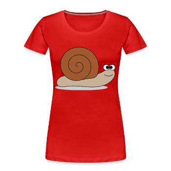 Brown escargot - T-shirt bio Premium Femme - rouge - Devant - Mia (176cm)