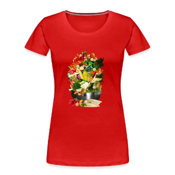 VEGAN COLLECTION - Women's Premium Organic T-Shirt - red - Front - Mia (176cm)