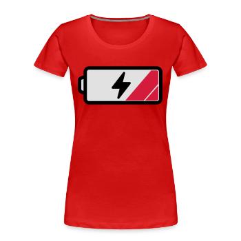 Akku low - Frauen Premium Bio T-Shirt - Rot - Vorne - Mia (176cm)