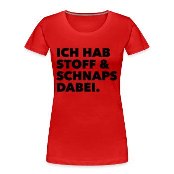 stoff & schnaps - Frauen Premium Bio T-Shirt - Rot - Vorne - Mia (176cm)
