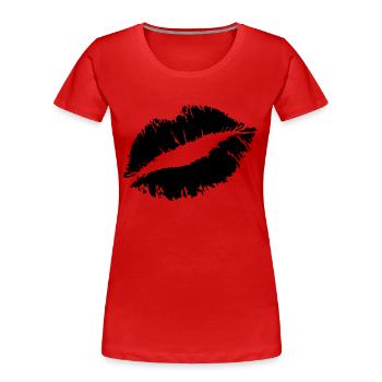 KISS - Frauen Premium Bio T-Shirt - Rot - Vorne - Mia (176cm)