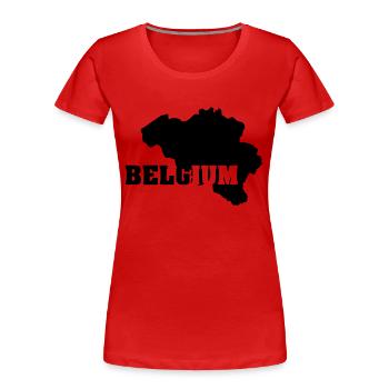 Belgium - Women's Premium Organic T-Shirt - red - Front - Mia (176cm)