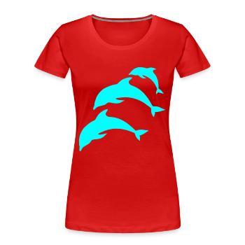 dolphin blue - Women's Premium Organic T-Shirt - red - Front - Mia (176cm)