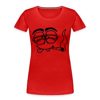 kiffer drogen rauchen joint zigarette weed hanf ca - Frauen Premium Bio T-Shirt - Rot - Vorne - Mia (176cm)