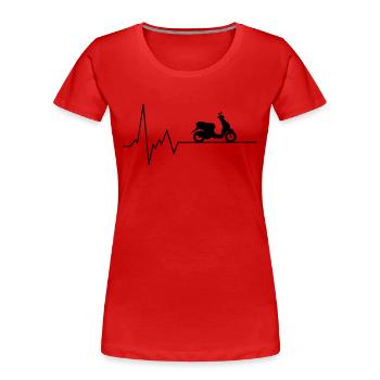 herzschlag roller - Frauen Premium Bio T-Shirt - Rot - Vorne - Mia (176cm)