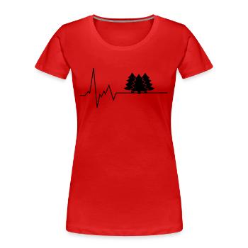 herzschlag wald - Frauen Premium Bio T-Shirt - Rot - Vorne - Mia (176cm)