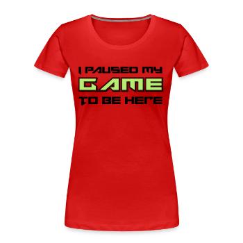 Gamers - T-shirt bio Premium Femme - rouge - Devant - Mia (176cm)