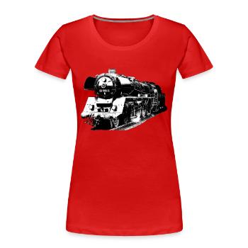Steam locomotive 03 1010 - Women's Premium Organic T-Shirt - red - Front - Mia (176cm)