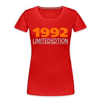 30th birthday 30 years 1992 - Women's Premium Organic T-Shirt - red - Front - Mia (176cm)