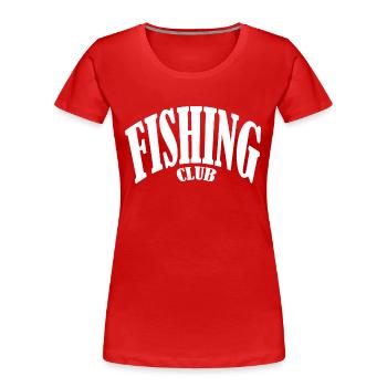 fish fisherman fishing fisher club pike fishing cap - Women's Premium Organic T-Shirt - red - Front - Mia (176cm)