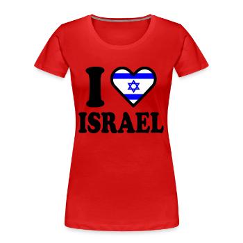 Israel - Frauen Premium Bio T-Shirt - Rot - Vorne - Mia (176cm)