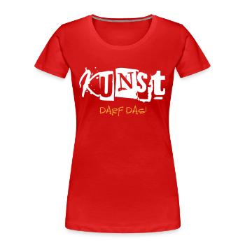 Kunst darf das! - Frauen Premium Bio T-Shirt - Rot - Vorne - Mia (176cm)
