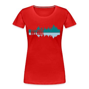 La mise en miroir se perd - T-shirt bio Premium Femme - rouge - Devant - Mia (176cm)