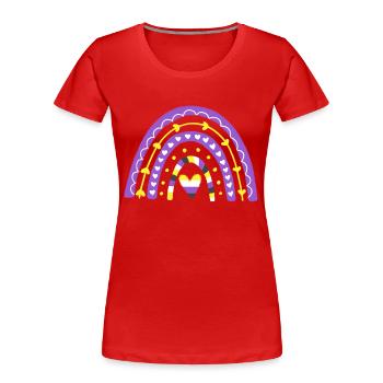 Non binaire Pride Boho Rainbow - T-shirt bio Premium Femme - rouge - Devant - Mia (176cm)