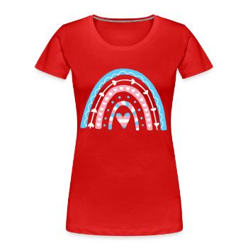Transgender Pride Boho-Regenbogen - Frauen Premium Bio T-Shirt - Rot - Vorne - Mia (176cm)