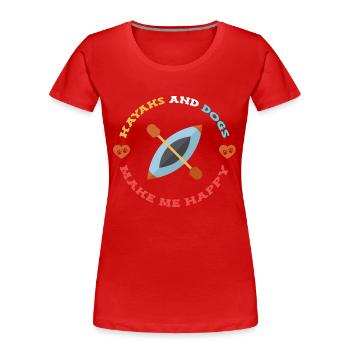 Kajak Kajakfahren - Frauen Premium Bio T-Shirt - Rot - Vorne - Mia (176cm)
