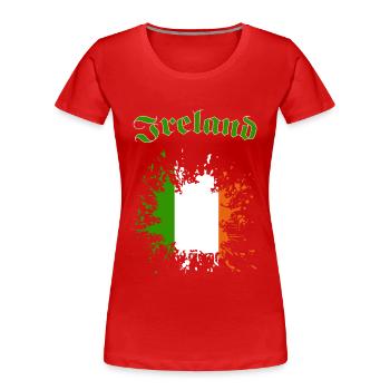 Ireland - Frauen Premium Bio T-Shirt - Rot - Vorne - Mia (176cm)
