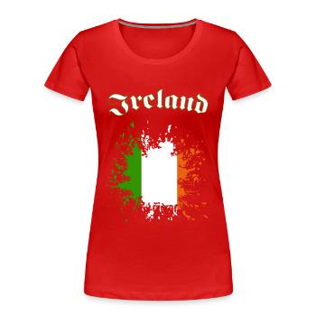 Ireland Splash - Frauen Premium Bio T-Shirt - Rot - Vorne - Mia (176cm)