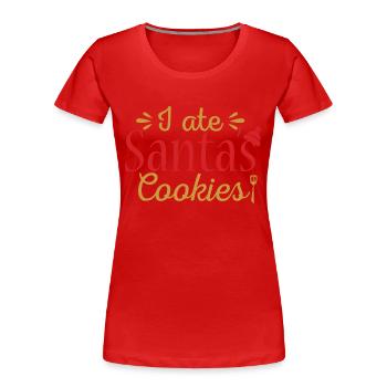 I ate Santa ́s COOKIES - Women's Premium Organic T-Shirt - red - Front - Mia (176cm)