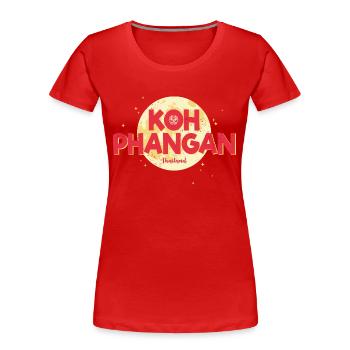 Koh Phangan avec Moon Vintage Island Thailand Retro - T-shirt bio Premium Femme - rouge - Devant - Mia (176cm)