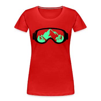 Ski goggles - Women's Premium Organic T-Shirt - red - Front - Mia (176cm)