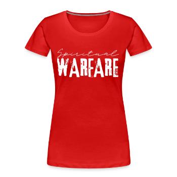 Spiritual Warfare - 1Tim/6:12 - Women's Premium Organic T-Shirt - red - Front - Mia (176cm)