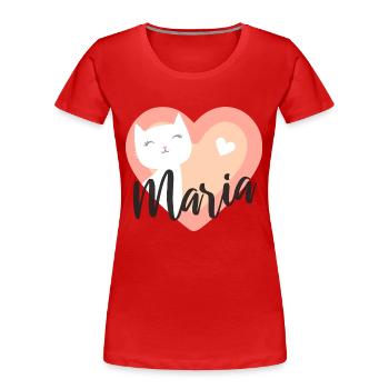 Maria Name Vorname Kätzchen - Frauen Premium Bio T-Shirt - Rot - Vorne - Mia (176cm)