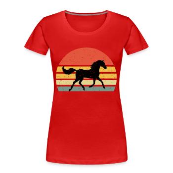 Horse Vintage Retro - Women's Premium Organic T-Shirt - red - Front - Mia (176cm)
