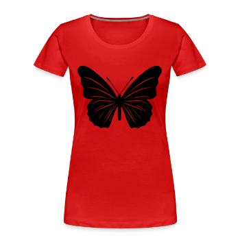 Kleiner Schmetterling - Frauen Premium Bio T-Shirt - Rot - Vorne - Mia (176cm)