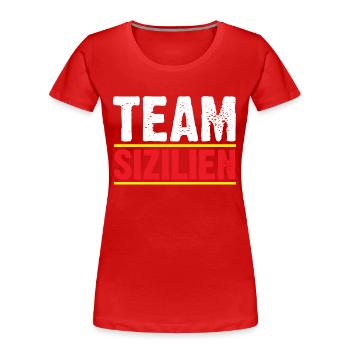 Sicile Sicilienne Sicile - T-shirt bio Premium Femme - rouge - Devant - Mia (176cm)