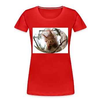 Eichhörnchen, Isibat - Frauen Premium Bio T-Shirt - Rot - Vorne - Mia (176cm)
