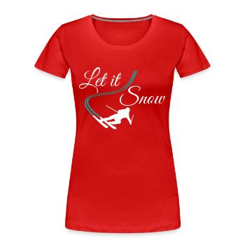 Let It Snow Skier - Women's Premium Organic T-Shirt - red - Front - Mia (176cm)