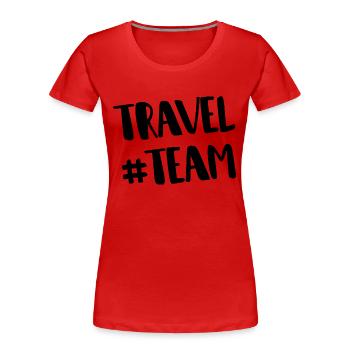 Travel Team - Frauen Premium Bio T-Shirt - Rot - Vorne - Mia (176cm)
