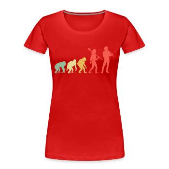 Evolution Recorder Player Musical Instrument Music - Women's Premium Organic T-Shirt - red - Front - Mia (176cm)