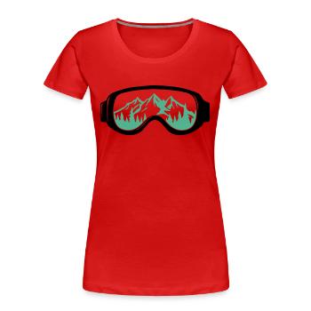 Skibrille - Frauen Premium Bio T-Shirt - Rot - Vorne - Mia (176cm)