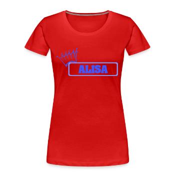 Alisa - T-shirt bio Premium Femme - rouge - Devant - Mia (176cm)