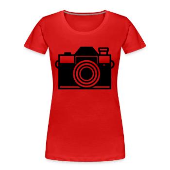 Kamera - Frauen Premium Bio T-Shirt - Rot - Vorne - Mia (176cm)