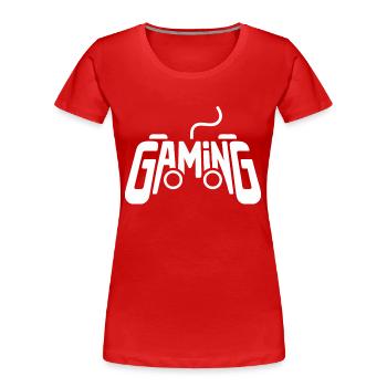 Manette de jeu Manette de jeu vidéo Gamer - T-shirt bio Premium Femme - rouge - Devant - Mia (176cm)