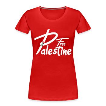 Free palestine text - Frauen Premium Bio T-Shirt - Rot - Vorne - Mia (176cm)