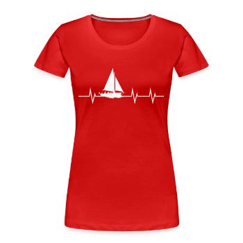 Heartbeat of a Sailor - Women's Premium Organic T-Shirt - red - Front - Mia (176cm)
