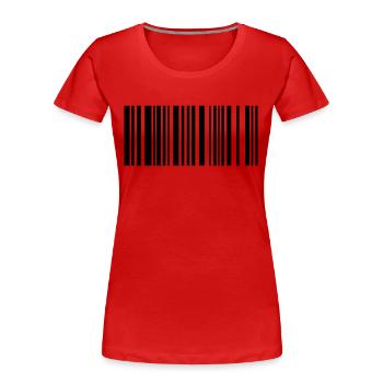 barcode - T-shirt bio Premium Femme - rouge - Devant - Mia (176cm)