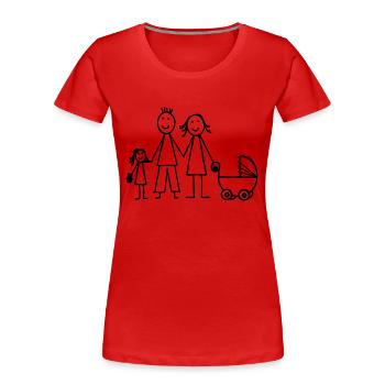 Familie - Frauen Premium Bio T-Shirt - Rot - Vorne - Mia (176cm)